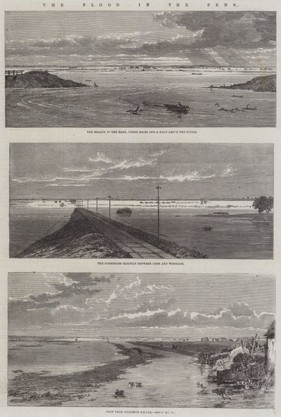 De Overstroming in de Fens door Edmund Morison Wimperis